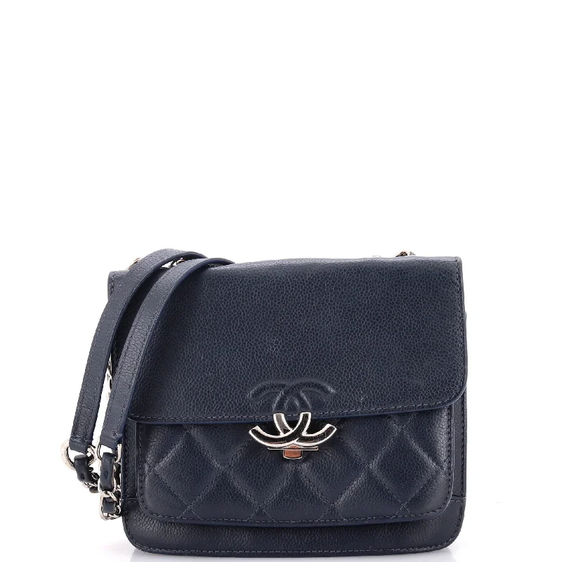 CC Box Flap Bag Quilted Caviar Mini