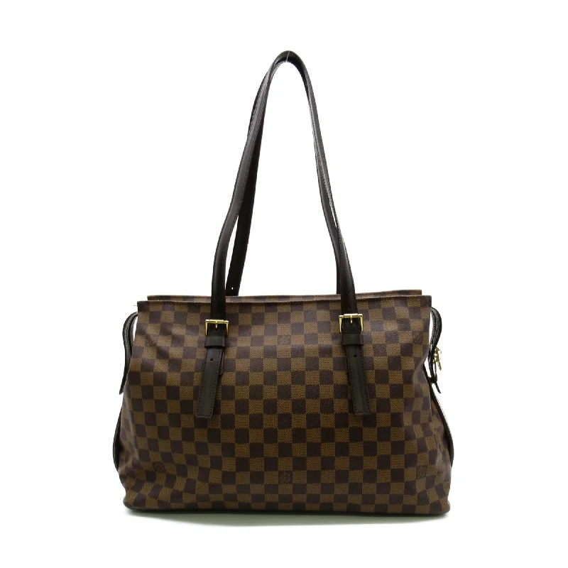 LOUIS VUITTON Chelsea Tote Bag Brown Ebene Damier PVC coated canvas N51119