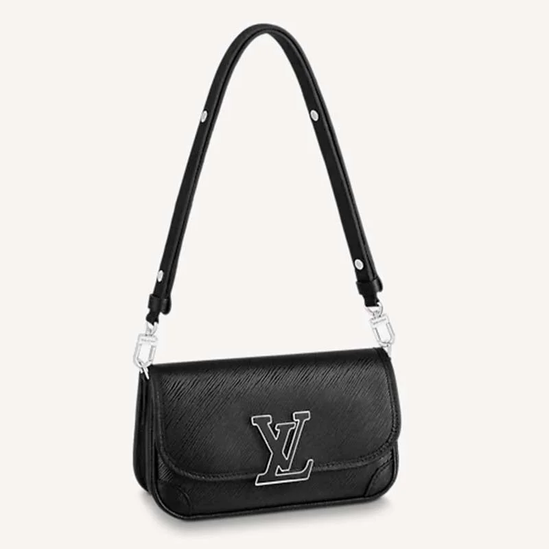 Louis Vuitton LV Women Buci Crossbody Black Epi Grained Smooth Cowhide Leather