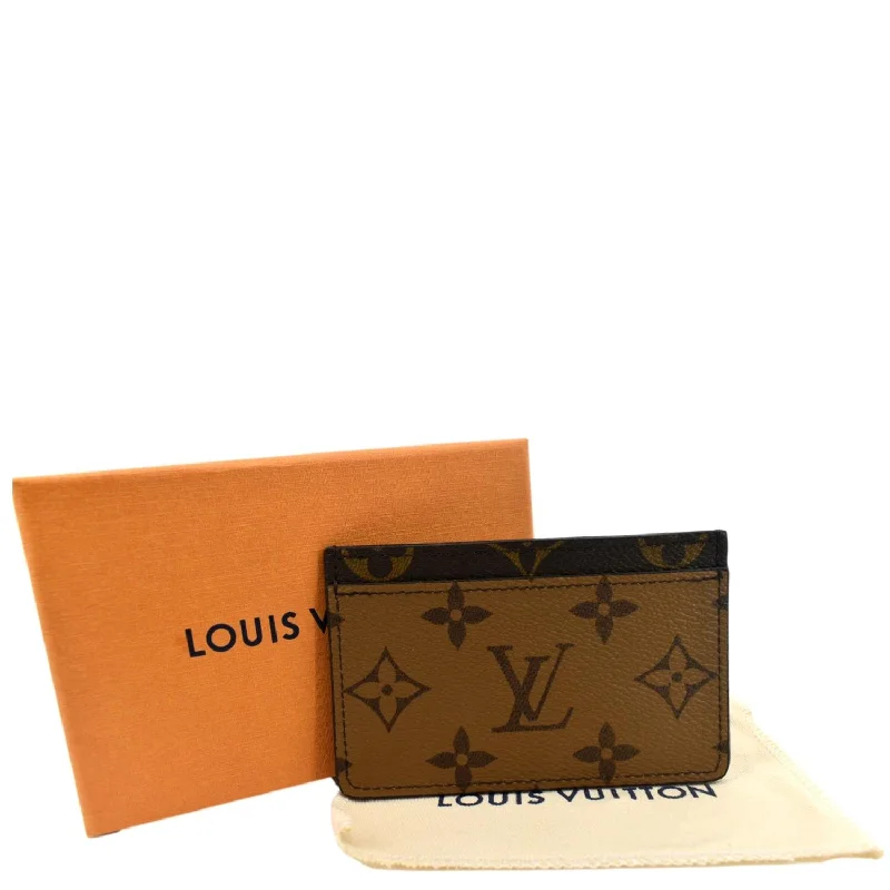 LOUIS VUITTON Card Holder Monogram Canvas Brown