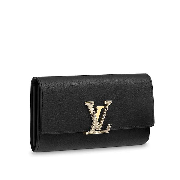 Louis Vuitton capucines wallet taurillon black