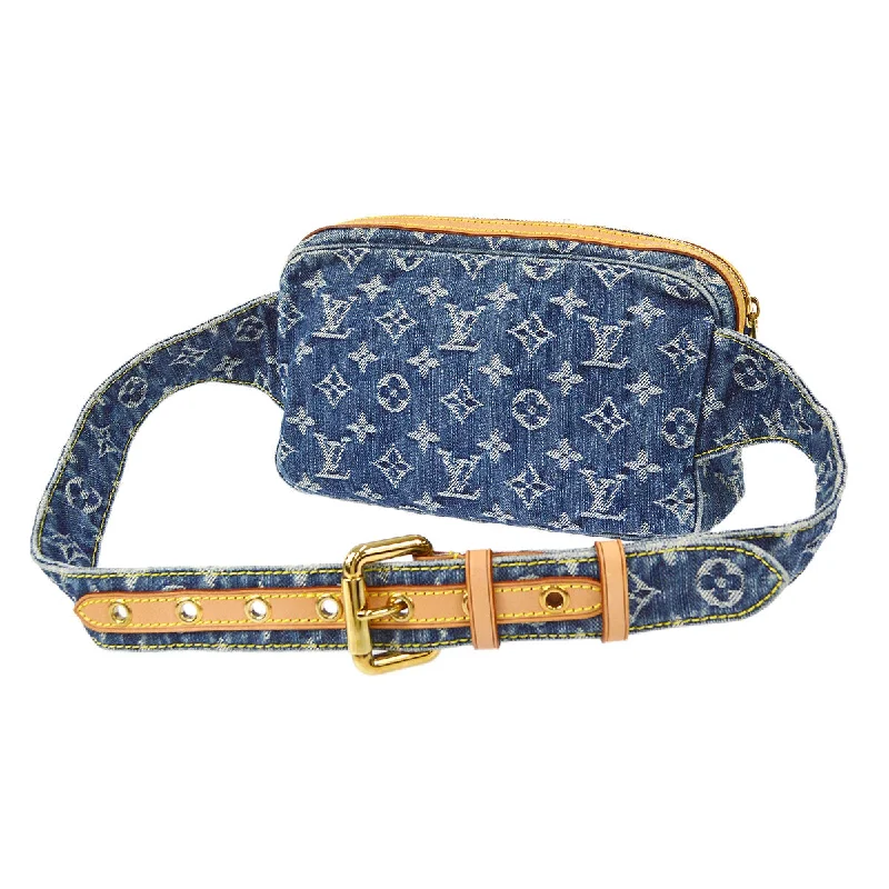 LOUIS VUITTON BUM BAG WAIST POUCH INDIGO MONOGRAM DENIM M95347