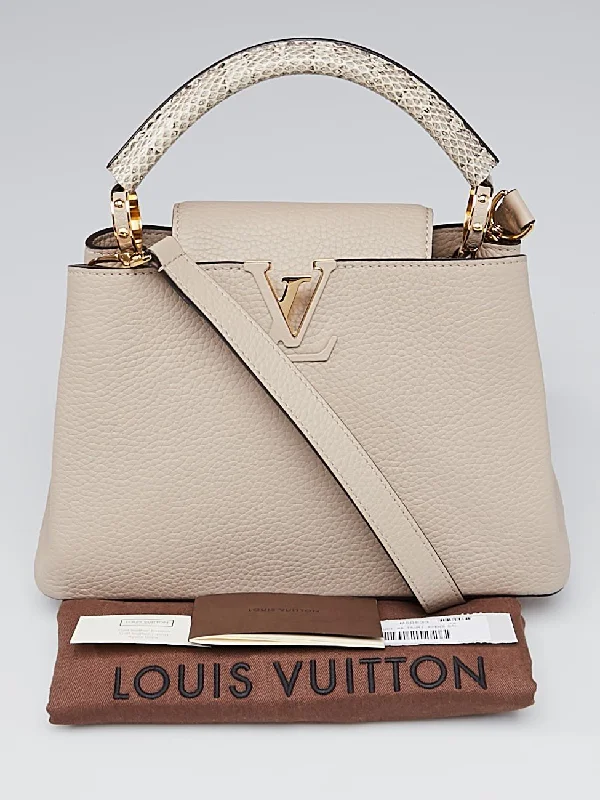 Louis Vuitton Capucines BB Taurillon Leather Python Galet Gray