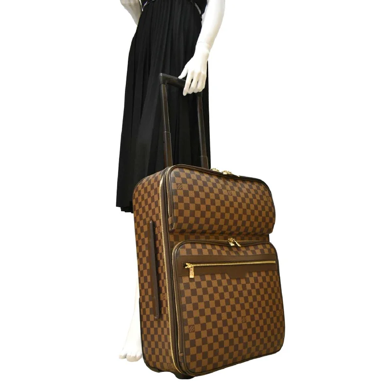 LOUIS VUITTON Business Pegase 55 Damier Ebene Suitcase Travel Bag Brown