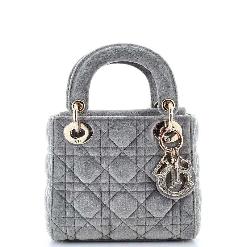 Lady Dior Bag Velvet with Crystal Charms Mini