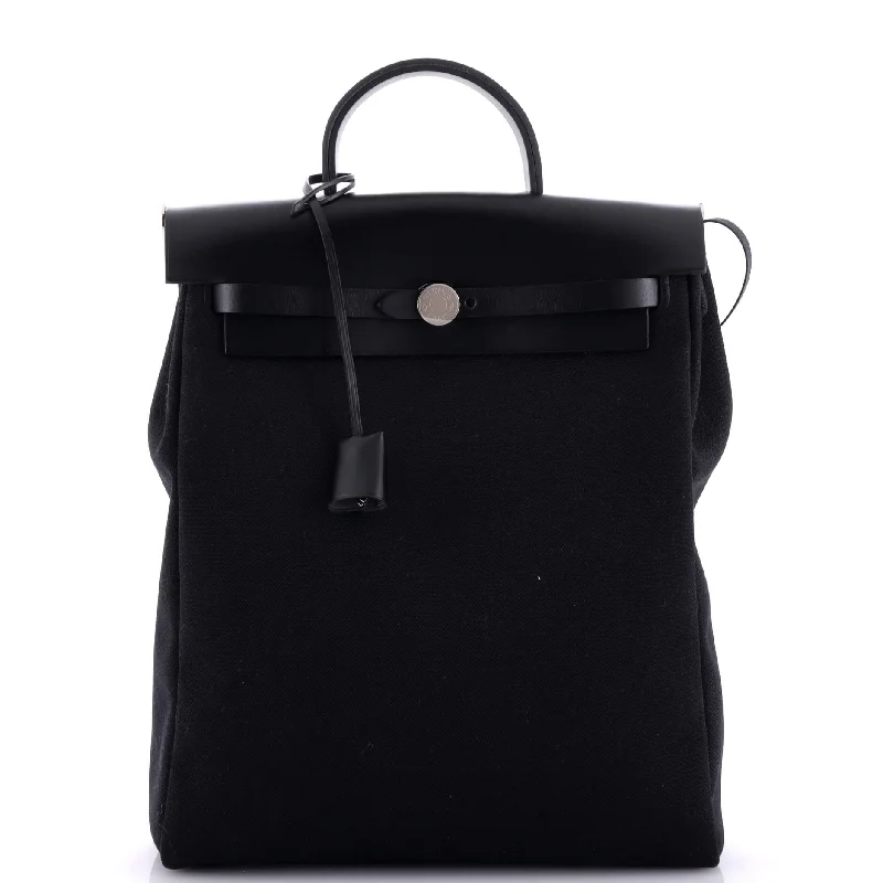 Herbag A Dos Zip Backpack Toile and Leather