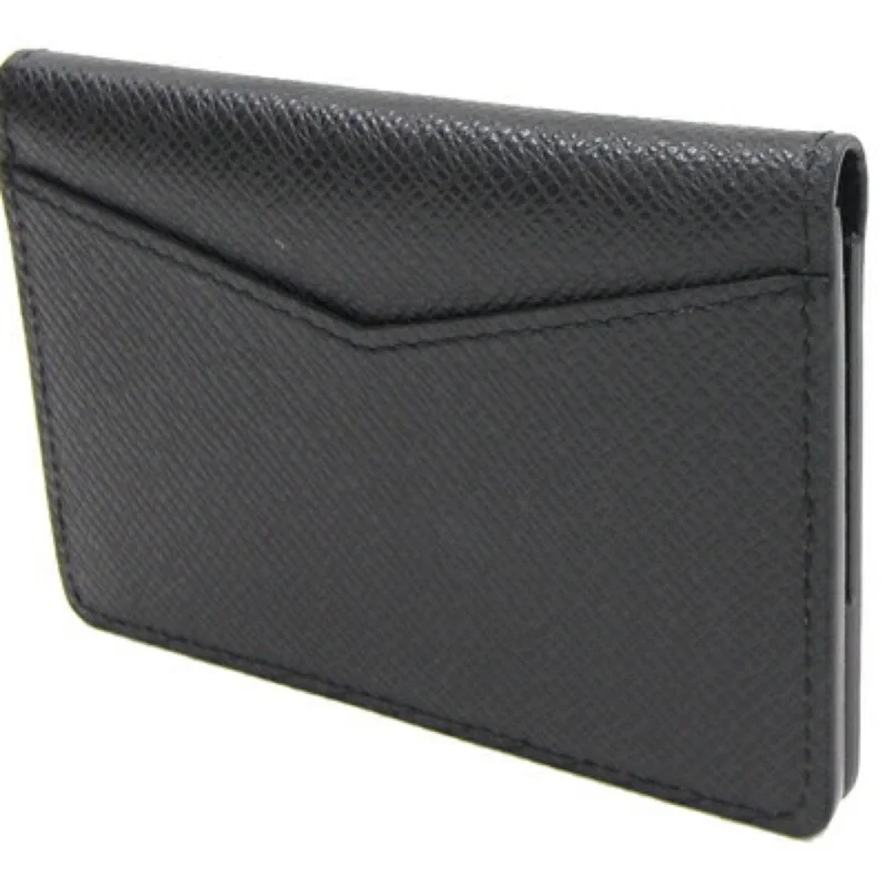 LOUIS VUITTON Card Case Taiga Organizer de Poche Noir Pass Business Holder Men's