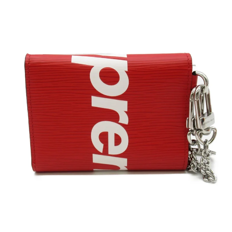 LOUIS VUITTON Chain Wallet [Supreme] Red Epi leather M67755