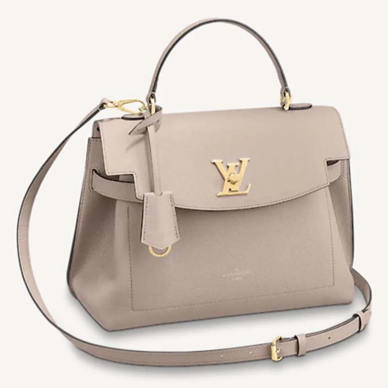 Louis Vuitton LV Women Lockme Ever MM Handbag Beige Soft Grained Calfskin