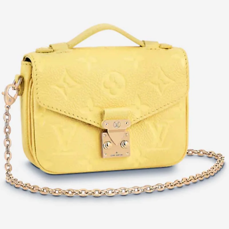 Louis Vuitton LV Women Micro Métis Yellow Monogram Empreinte Embossed Supple Grained Cowhide