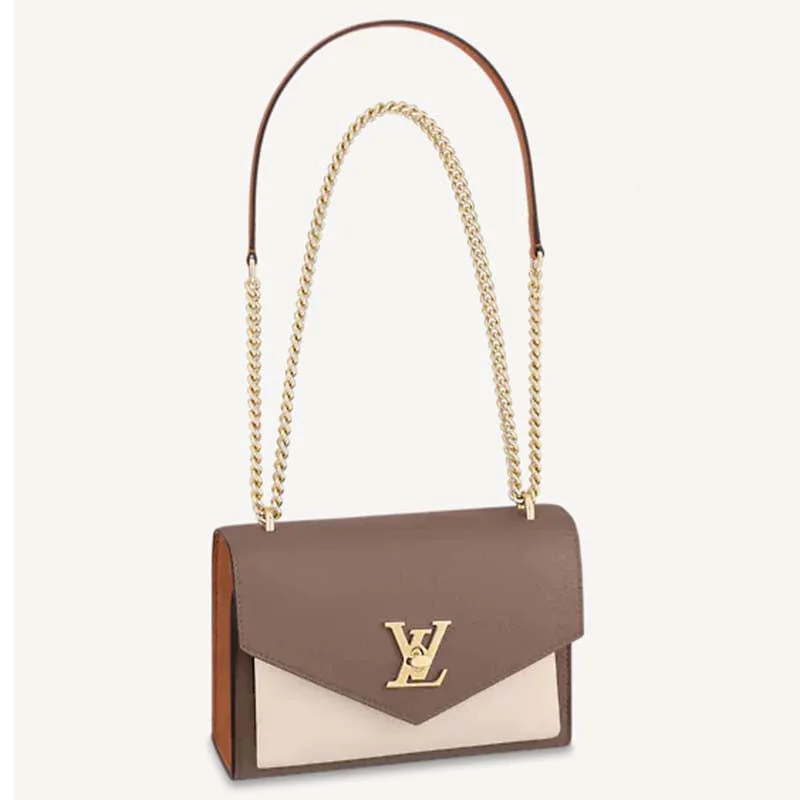 Louis Vuitton LV Women Mylockme Chain Bag Smokey Brown Soft Grained Calfskin