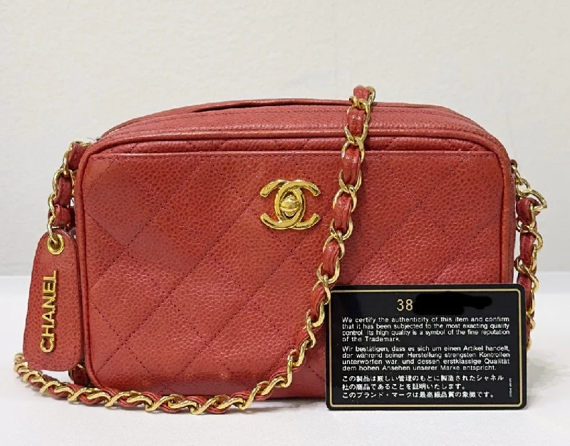 Chanel Small Crossbody Bag for TravelChanel Caviar Quilted Camera Case Red