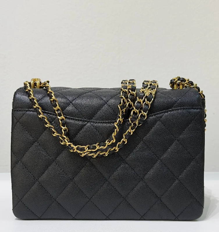 Chanel Black Handbag for Business MeetingsChanel Caviar Quilted Coco First Flap Black 22K