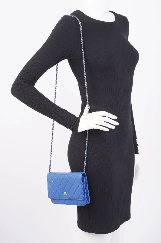 Chanel New Arrival Handbag with Gold HardwareChanel Wallet on Chain Blue Calfskin Leather