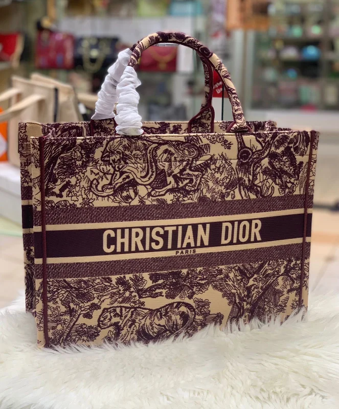 Christian Dior Book Tote - Master Quality Women Bag with Branded Details (Red-Design-1)