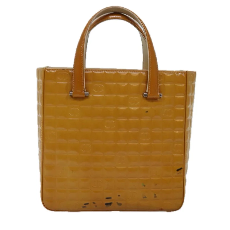 Chanel Lightweight Handbag for Daily ErrandsCHANEL Choco Bar Hand Bag Enamel Yellow CC  ac2997