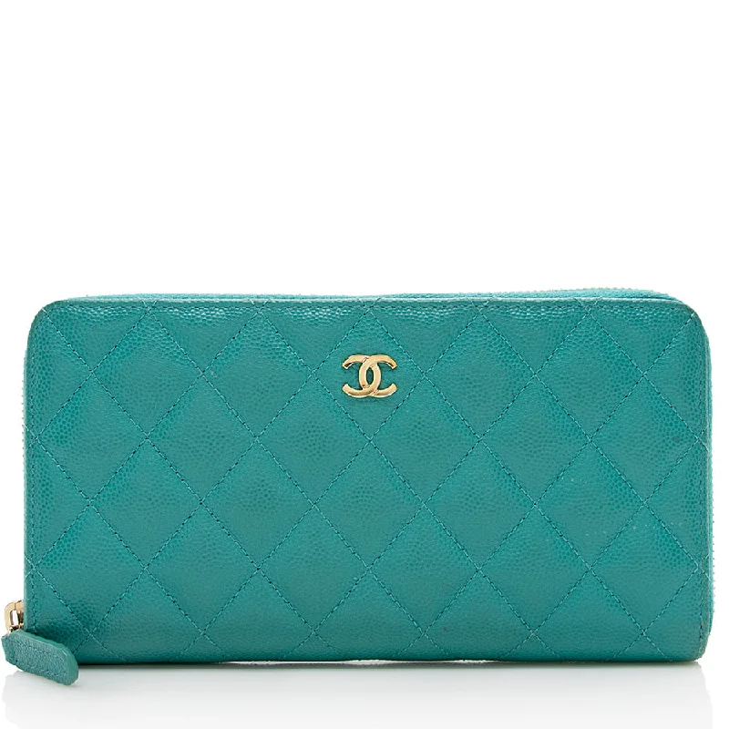 Chanel All - Match Handbag for Versatile StylingChanel Caviar Leather CC Zip Around Wallet (SHF-16722)