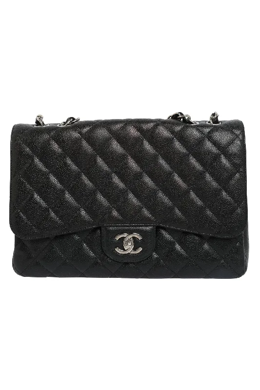 Chanel Quilted Leather Shoulder Bag for FashionistasCHANEL Caviar Quilted Single Flap Bag Large