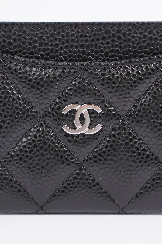 Chanel Handbag with Adjustable Strap for ComfortChanel Womens Card Holder Black Caviar