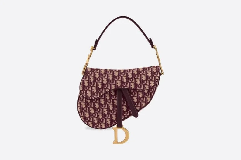 Christian Dior Bag Burgundy Christian Dior Oblique Jacquard