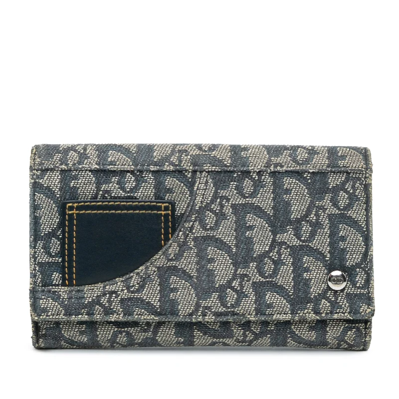 Blue Dior Oblique Trifold Wallet