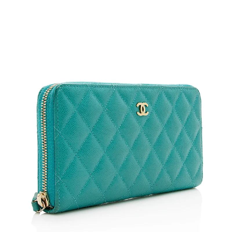 Chanel Small Crossbody Bag for TravelChanel Caviar Leather CC Zip Around Wallet (SHF-16722)