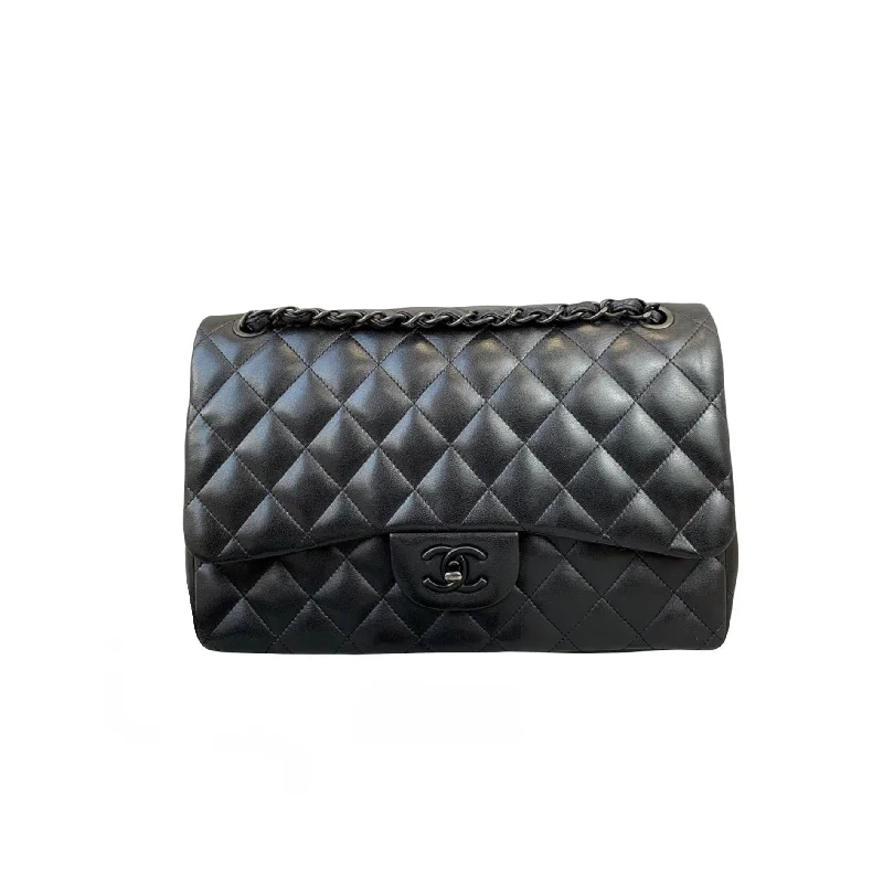 Chanel All - Match Handbag for Versatile StylingJumbo Double Flap Lambskin So Black