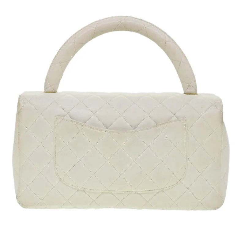 Chanel Medium Tote Bag for Office LadiesCHANEL Child Bag Hand Bag Lamb Skin White CC  yk7389B