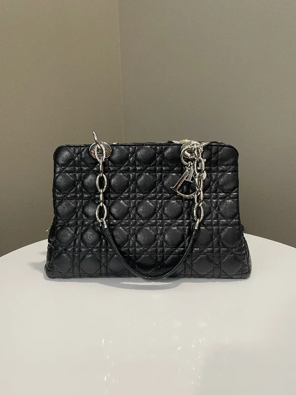 Dior Cannage Shoulder Bag Black Lambskin